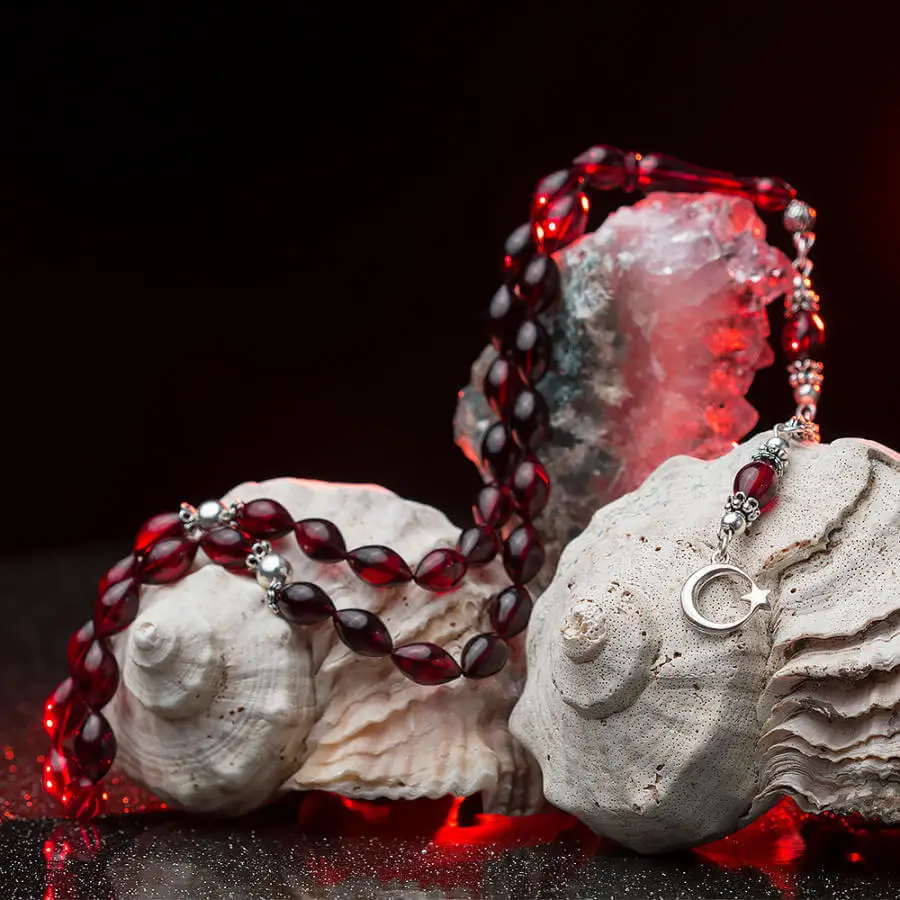 

Смешанный Красный Янтарный четки (Tasbih) с полумесяц звезда кисточкой Мода Турецкий Премиум качество ручной работы Jawelery