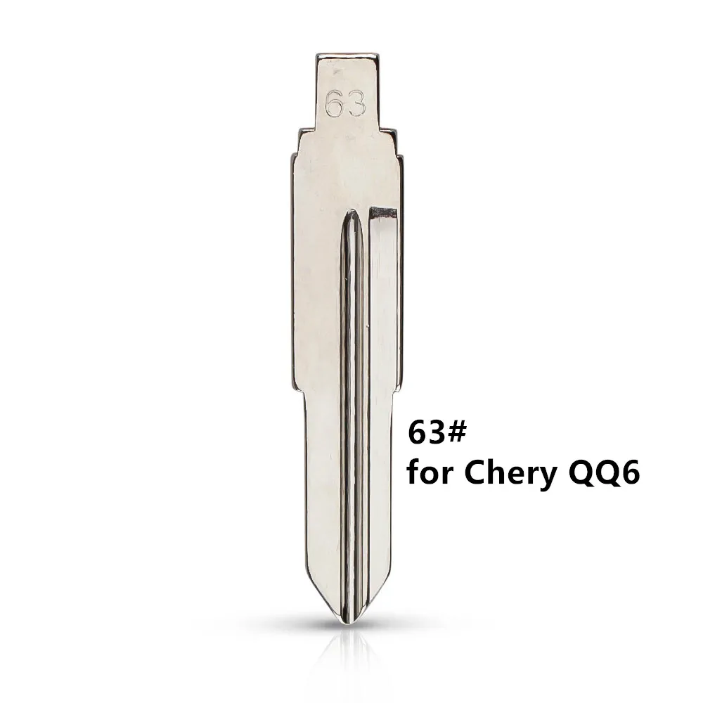 

10pcs/lot 63# key blade Metal Blank Uncut Flip KD Remote Key Blade Type #63 for Chery QQ6