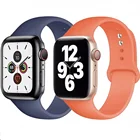 Ремешок Силиконовый Цветной для Apple Watch 38 мм 42 мм 10 популярных цветов SM ML