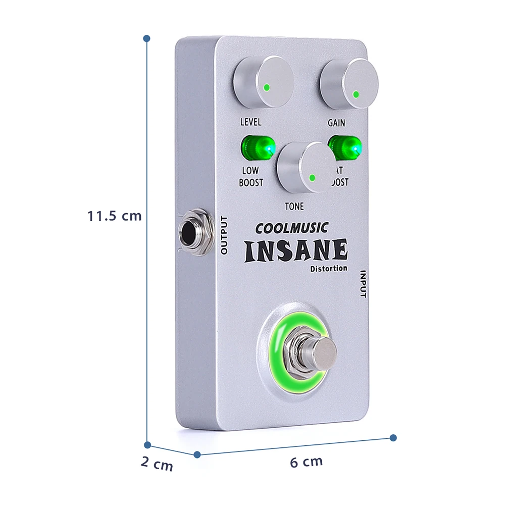 elektrische gitarre effekte pedal coolmusic stompbox verrückt verzerrung wirkung musical instrument bass zubehör voll metall shell free glob
