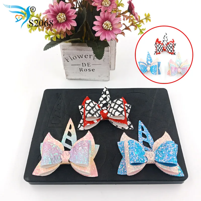 

Unicorn headdress hairpin decorated bow S2068 die cut scrapbook Party bow