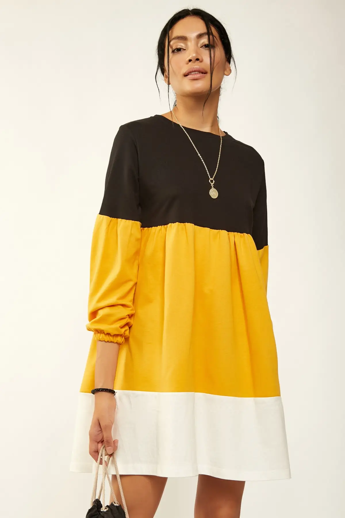 Счастья ist. Женский горчичный блок платье 2863 DD00151|Женские платья| |