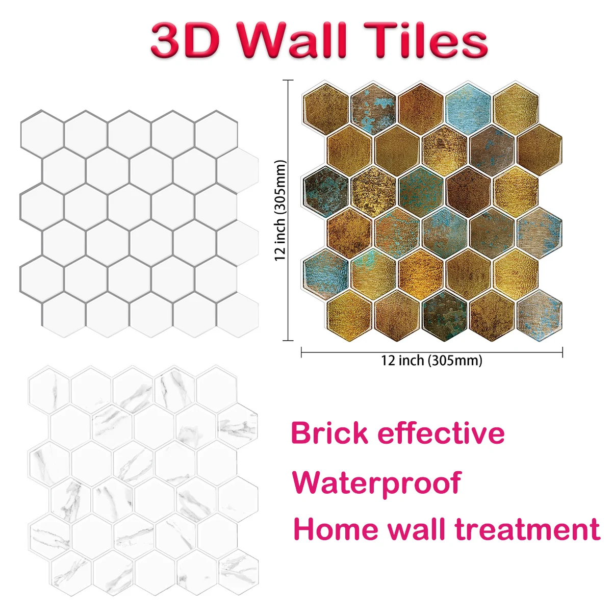 

Kitchen Bathroom Tile Wall Art Decals Mosaic Brick Wall Sticker Home Decor DIY Self Adhesive Waterproof Sticky Wallpaper