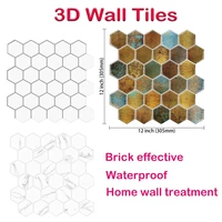 hexagon design wall tiles 3d marble wallpaper self adhesive mosaic wall sticker peel and sticker brick wallpaper for home decor