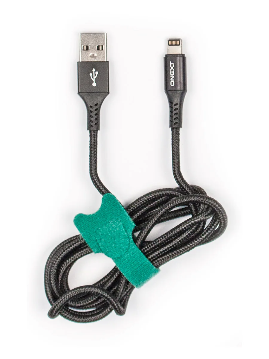 Дата-кабель ONEXT 8-pin (Apple lightning) - USB-A 1 2 м нейлон черный | Мобильные телефоны и