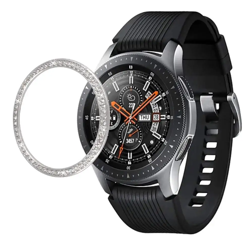silver Металлическая крышка для samsung Galaxy Watch 46 мм/42 мм чехол gear S3 Frontier/классический спортивный клейкий чехол ремешок аксессуары 46/42 3 - Цвет ремешка: silver