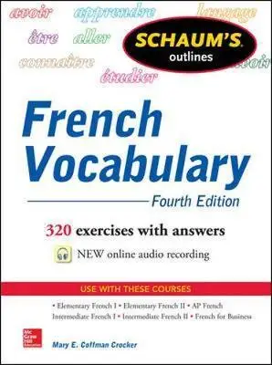 

Контур французского словаря Schaum, руководство по использованию и грамматике, изучение языка, обучающий материал и обучение