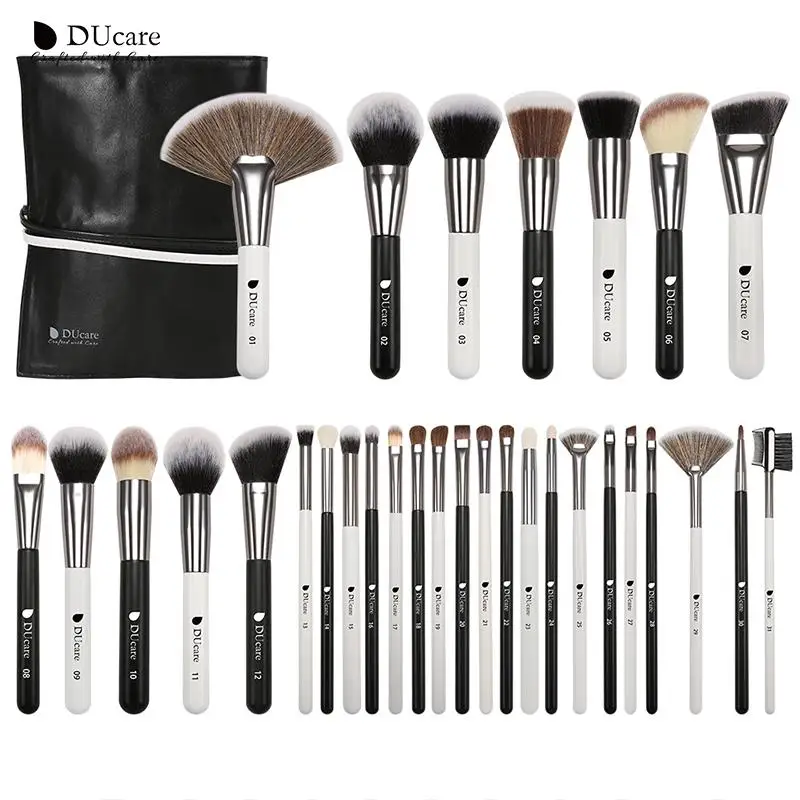 DUcare 31pcs Makeup Brushes Set With Cosmestic Bag Powder EyeShadow Blending Eyeliner Eyelash Eyebrow Brushes Beauty Tools