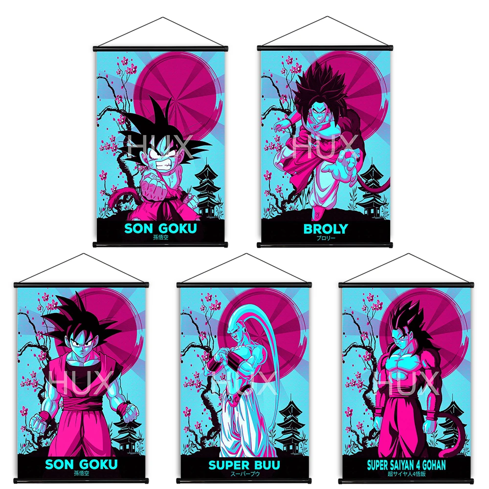 

Bandai Dragon Ball Z Anime Figure Goku Vegeta Home Decor Posters Mural Creative Scroll Pictures Prints Dormitory Wall Art Gift