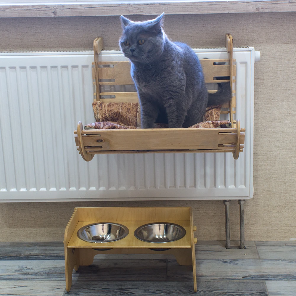 Подвесная кровать лежанка место для кошки. Навесной гамак на батарею домашних