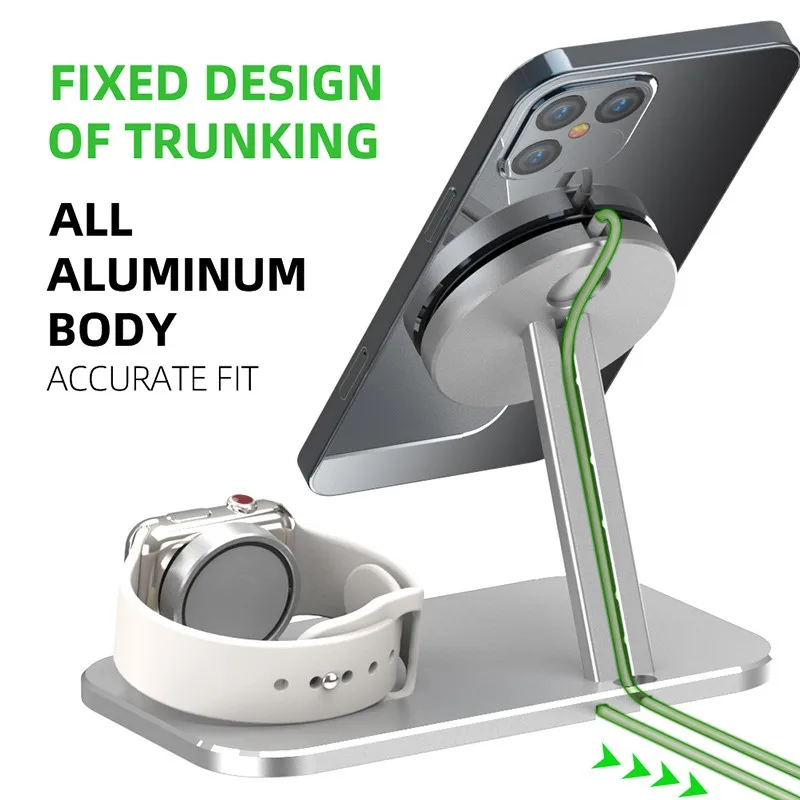 

Wireless Charging Station Stand For Magsafe iPhone 12 Pro Max Mini Magsafe charger Watch i-Watch Wireless Charge dock holder