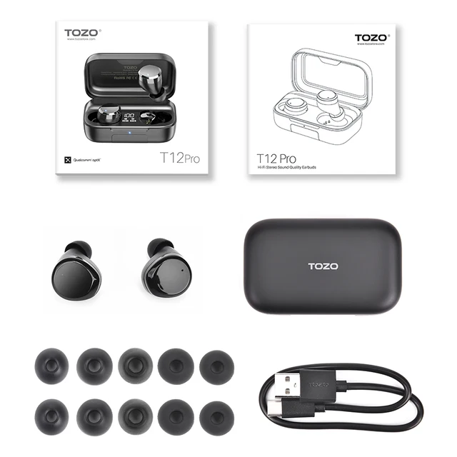 TOZO T12 Pro Bluetooth auriculares, auriculares inalámbricos con 4