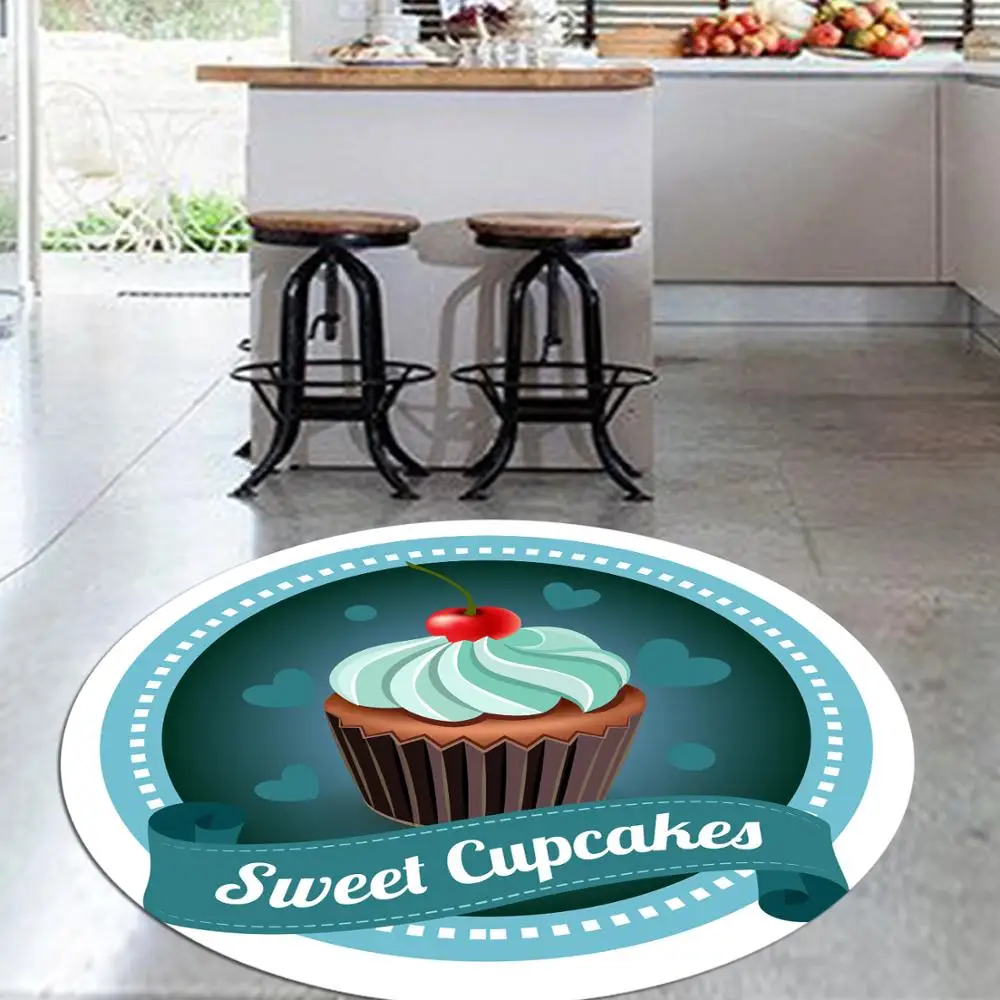 Еще синие милые кексы на красной вишни с 3d рисунком противоскользящие круглые