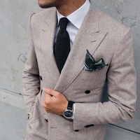 latest coat pant designs light grey men suit jacket double breasted terno slim fit skinny blazer custom tuxedo 2 piece masculino