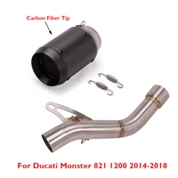 motorcycle exhaust tip silencer escape muffler middle link tube connector pipe for ducati monster 821 monster 1200 2014 2018
