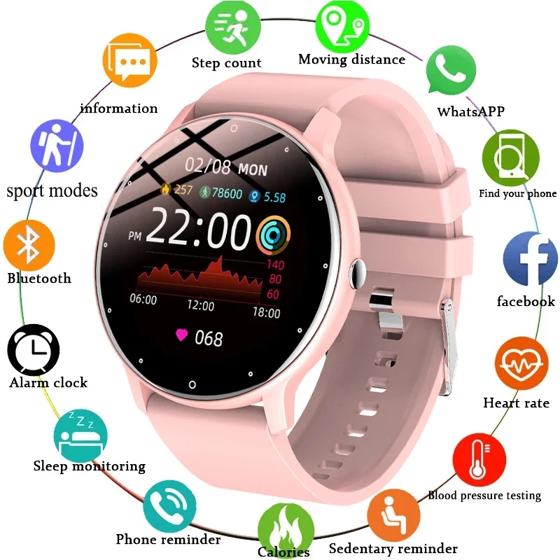 Смарт-часы LIGE мужские водонепроницаемые с сенсорным экраном и Bluetooth | Наручные
