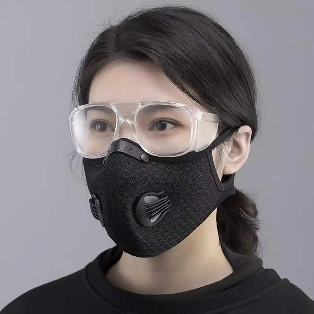 

Sport Facemask With Filters Exhaust Valves Nose Clip Half Face Masks Washable Reusable Respirator Face Mask Facemasks 2020