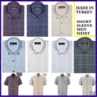 Рубашка мужская хлопковая, в клетку, с коротким рукавом, повседневная, для пляжа, 2021