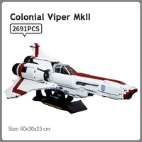 moc galactica colonial viper mkii fighter space military series destroyer spaceship building blocks kids bricks toys xmas gift