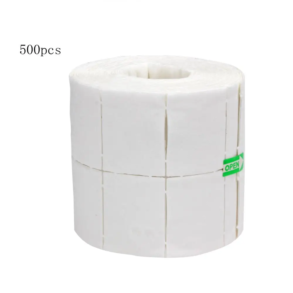 500pcs 500/300/900/50/32 шт/рулон белый лак для ногтей гель для снятия салфетки для Неил арта украшения для кончиков ногтей маникюр салфетки для очистки хлопковый линт прокладочная Бумага - Цвет: 500pcs