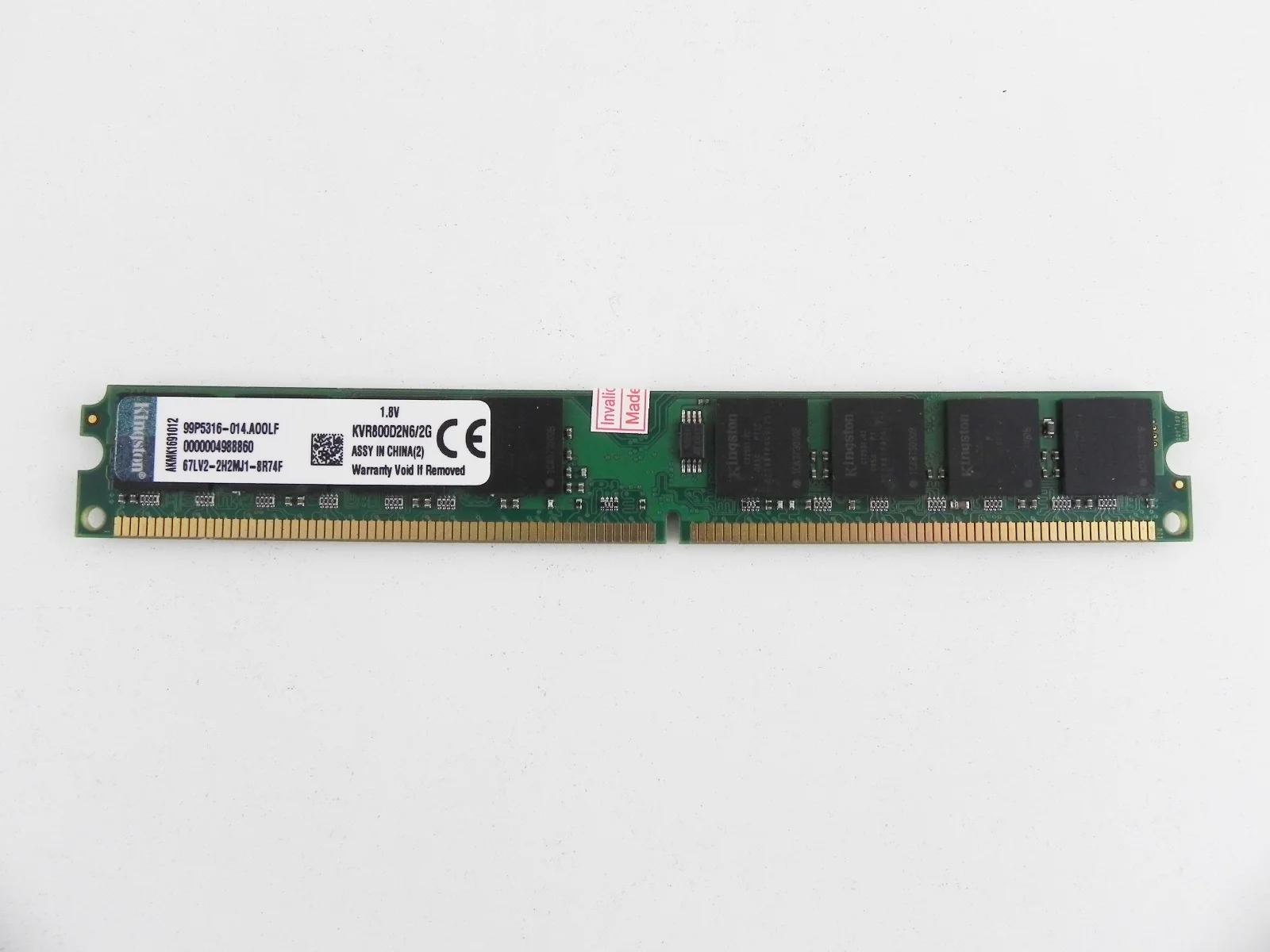 Оперативная память Kingston 2 ГБ DDR2 800 МГц DIMM CL6 KVR800D2N6/2G = | Компьютеры и офис
