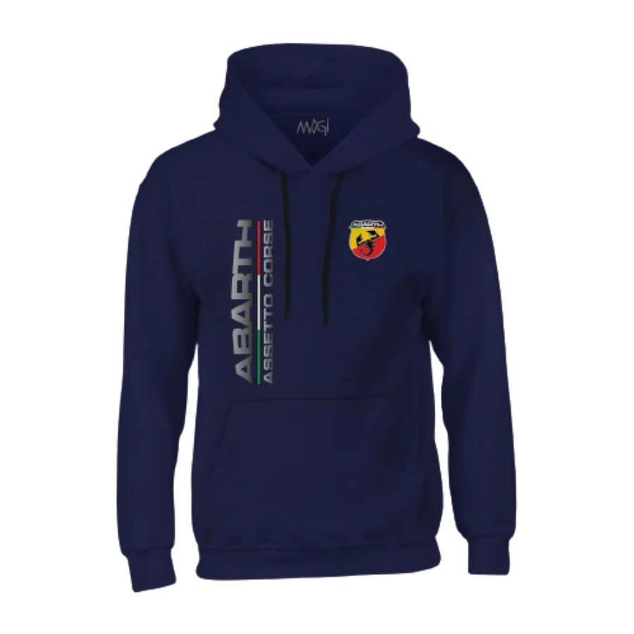 

New Fashion Spring Season Men's Hooded Sweatshirt with Abarth Printed Hoodie Thick Hooded Sweatshirt Cotton Black