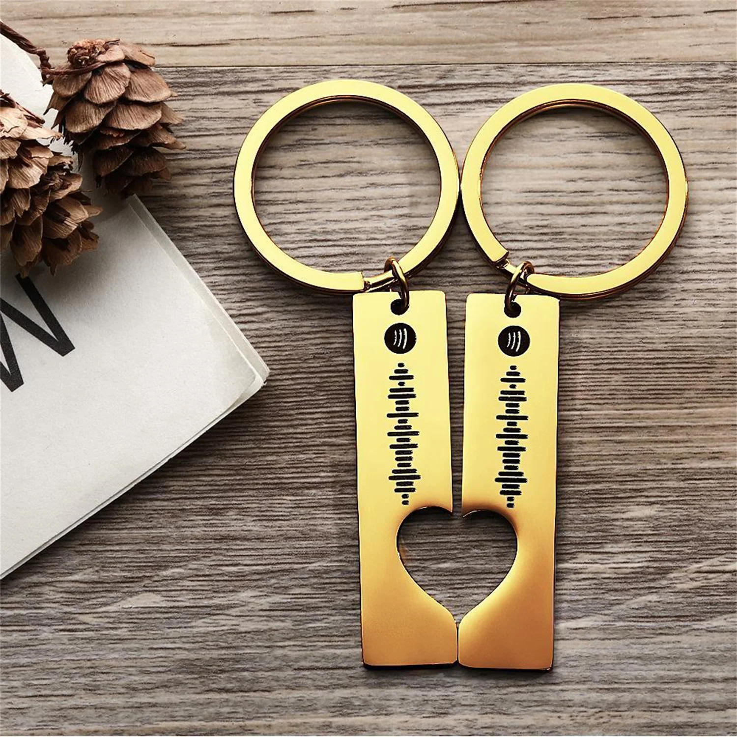 

Custom Free Engraving Photo Keychain Personalized Carvering Voice Necklace Engraved Name Pendant Jewelry DIY Keychain