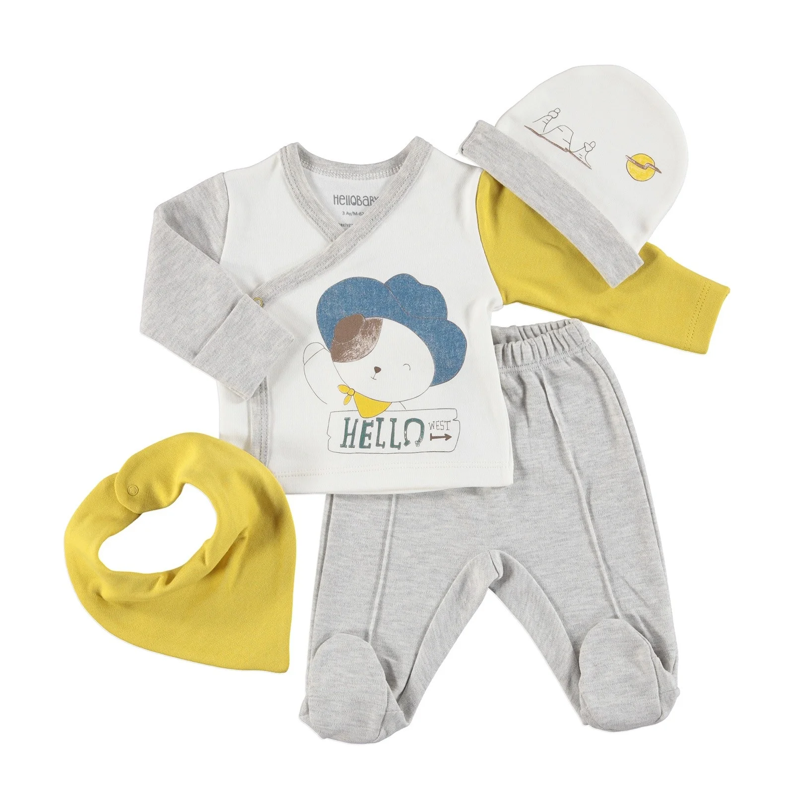 Ebebek HelloBaby костюм в ковбойском стиле брюки шарф комплект из 3 предметов| |