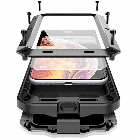 Противоударный бронированный металлический алюминиевый чехол для телефона iPhone 11 Pro XS MAX XR X 7 8 6 6S Plus 5S 5 SE, 2020 полноразмерный защитный чехол-ба...