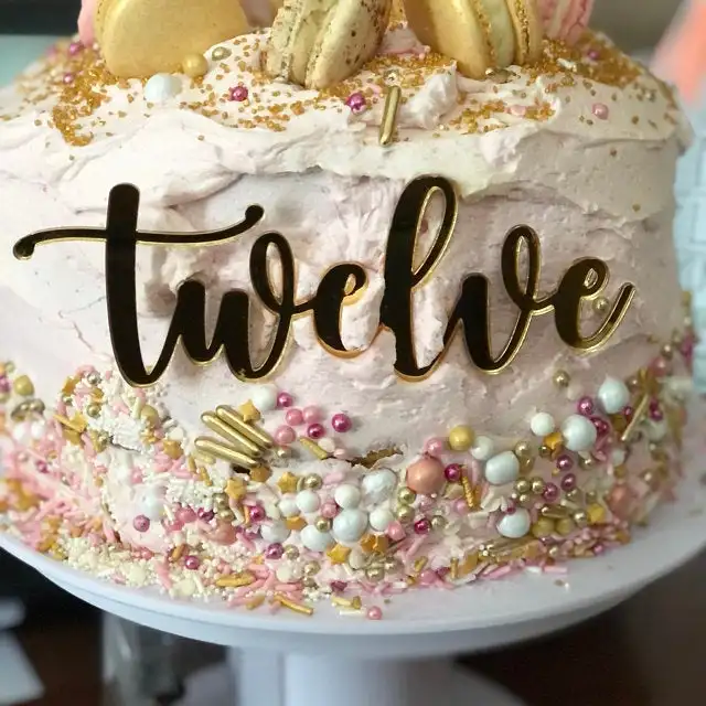 Табличка с именем торта | на заказ топпер для уникальный золотой серебряный