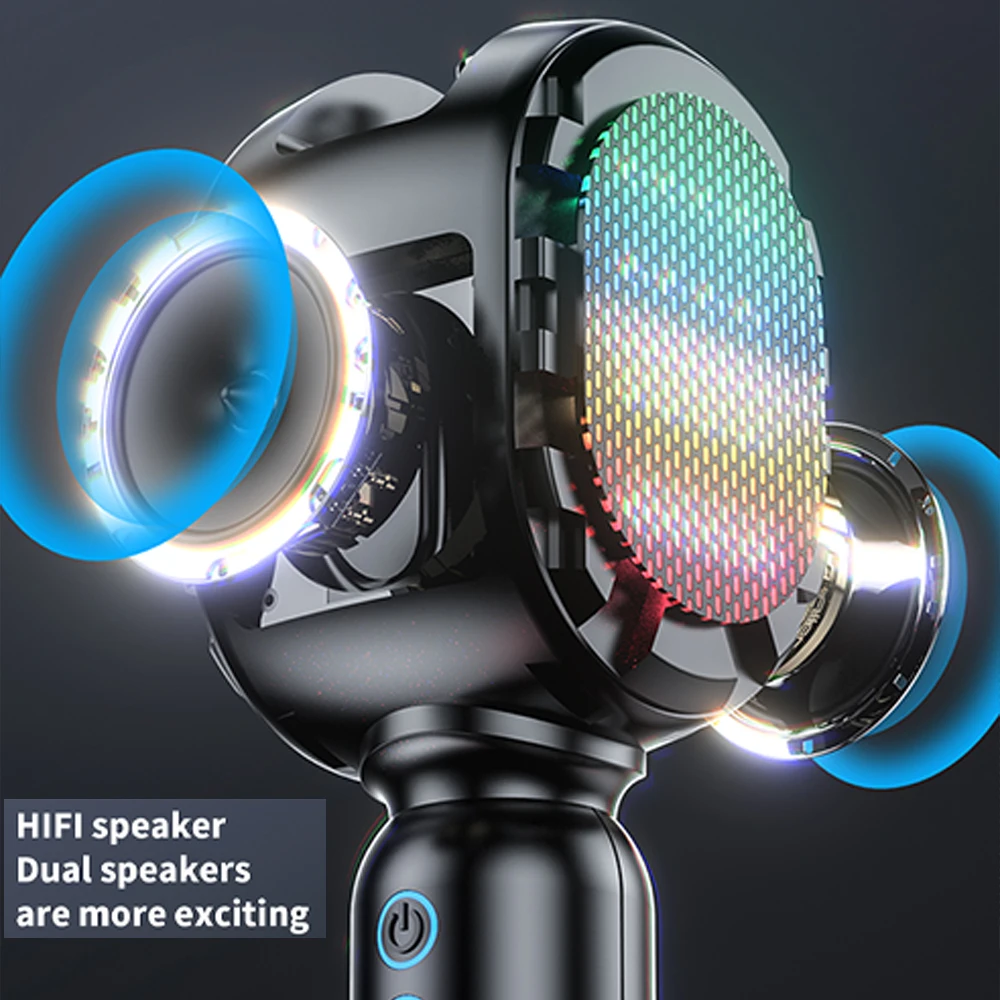 Беспроводной караоке-микрофон KOMODO Bluetooth портативный динамик домашний KTV-плеер со