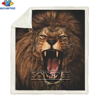sonspee animal lion 3d printing blanket beast grassland harajuku dormitory bedding single sofa fashion new air conditioning quil