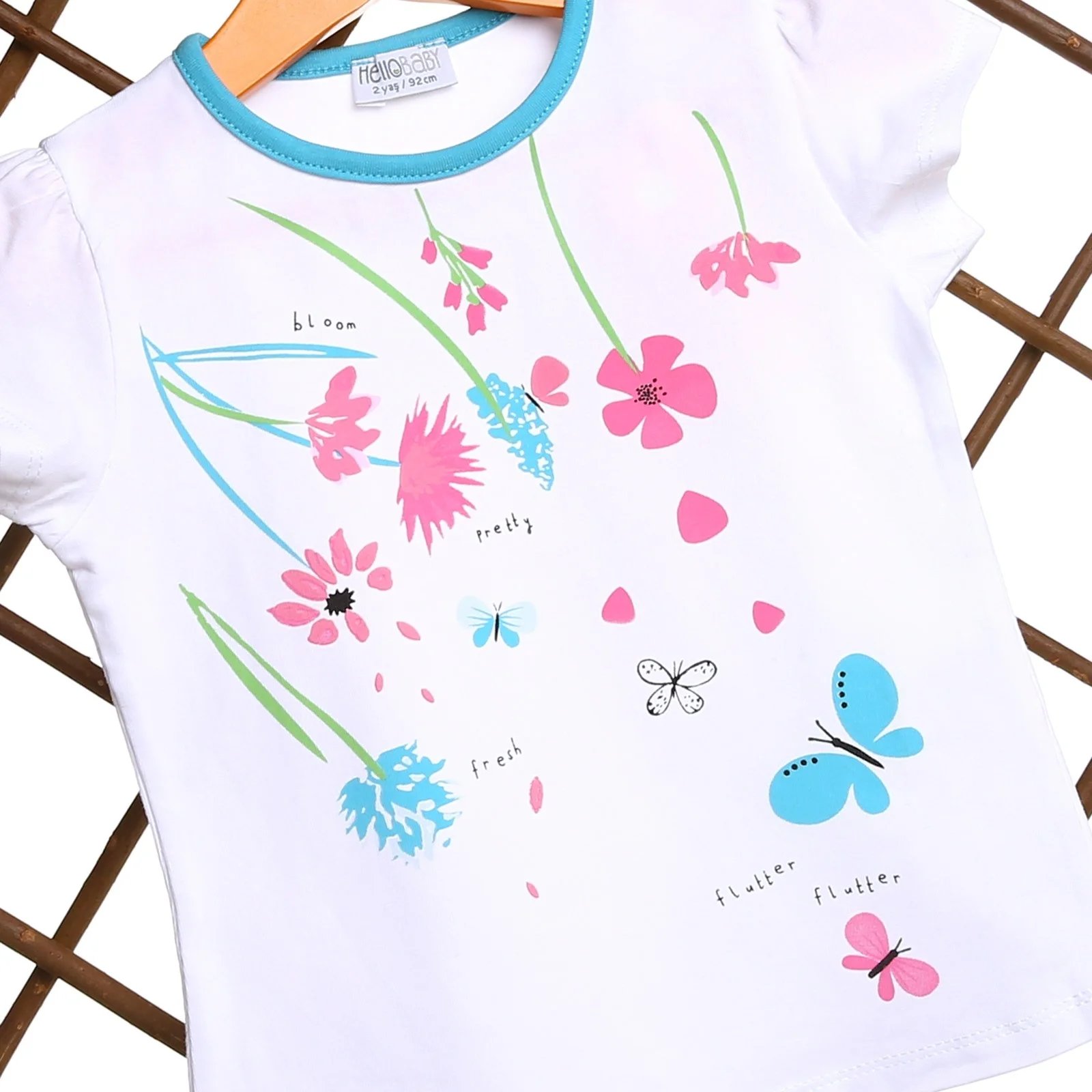 Футболка с коротким рукавом для маленьких девочек ebek HelloBaby |