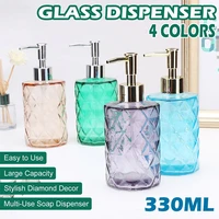 glass soap dispenser diamond crystal shower gel makeup bottle storage for bathroom kitchen