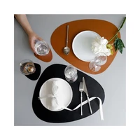 12pcs leather placemats waterproof mat coaster plate tableware pad plates bowl round design nonslip dinner meal kitchen table