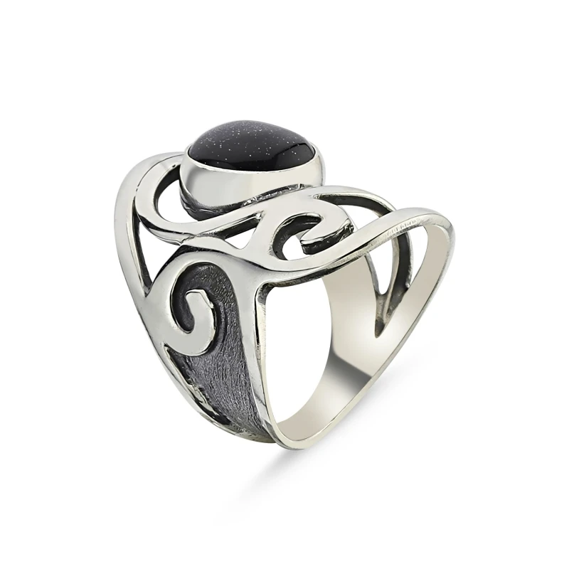

Silver 925 Sterling Blue Star Stone Handwork Ring