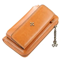wallet womens mobile phone bag flap hasp open long strap crossbody bags solid color card cash pouch mini shoulder messenger bag
