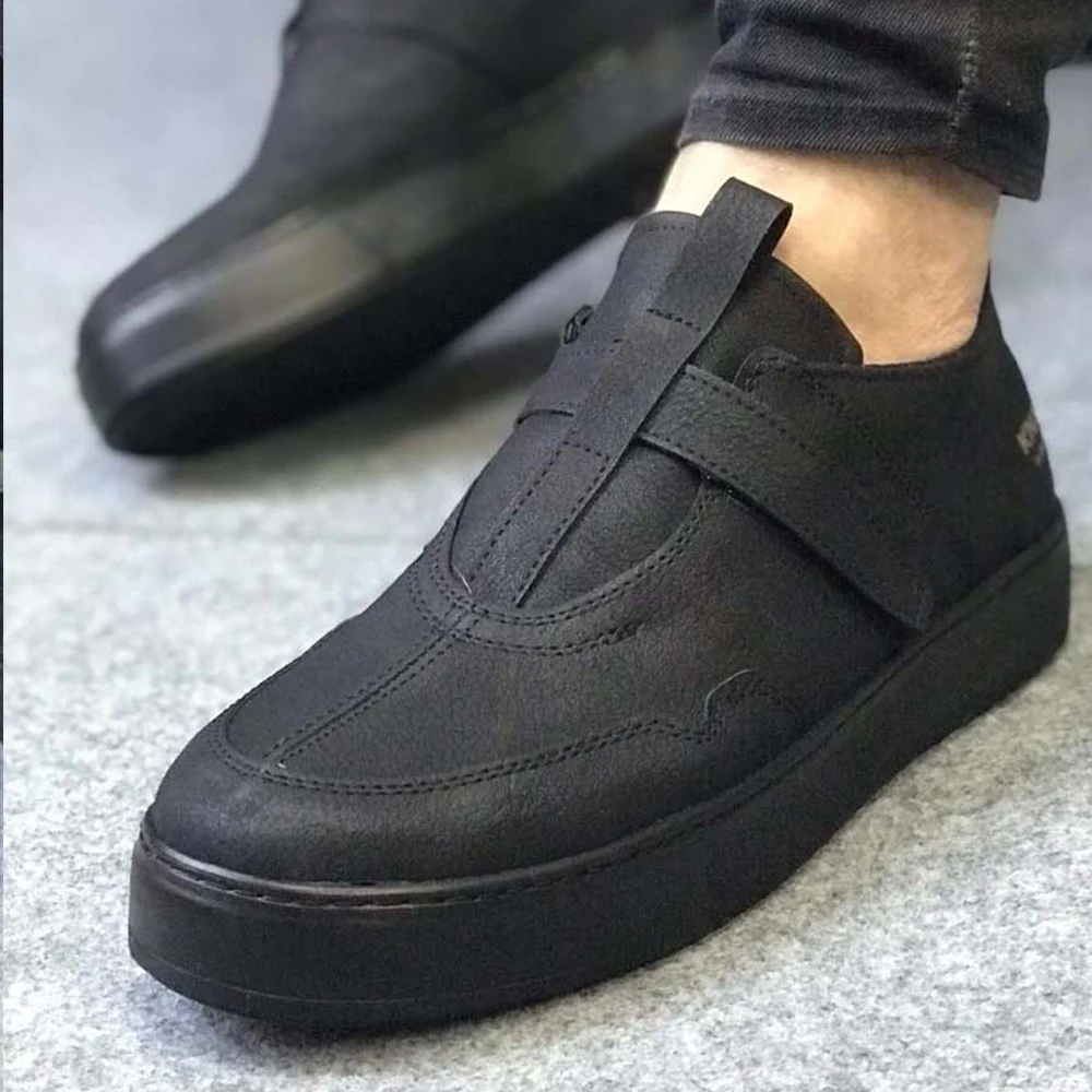 

Knack Men's Shoes Black Color Faux Leather Hook and Loop Closure Type Spring Fall Seasons shoes for men with free shipping Luxury Shoes Safety Shoes Shoes Men Original Sneakers Men Shoes Men Vip Mens Casual Shoes 333