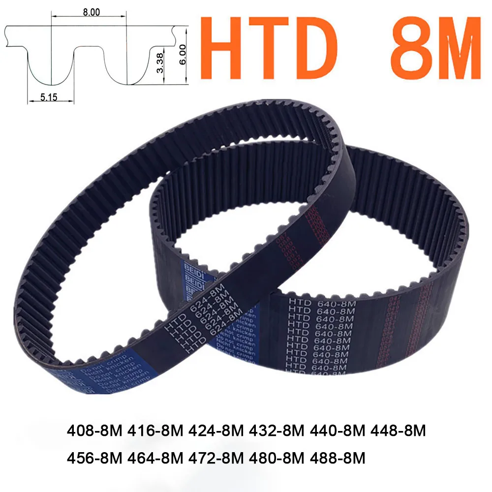 

Width 30mm HTD8M Rubber Timing Belt Perimeter 408 416 424 432 440 448 456 464 472 480 488mm Closed Loop Synchronous Belt
