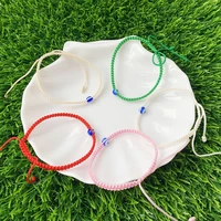 round mini eyes shape enamel pendant adjustable interval bead string bracelet plated bulk jewelry wholesale