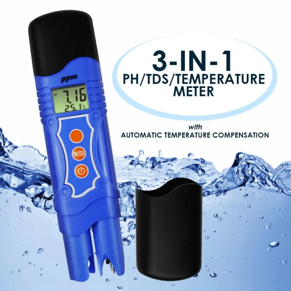 Цифровой Pentype 3 в 1 комбо pH TDS Температура метр 0 00 ~ 14.00pH 1999 мг/L(ppm) для измерения