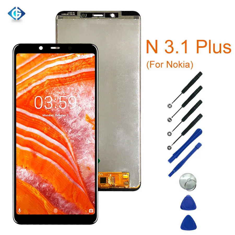 Для Nokia 3,1 Plus ЖК-дисплей кодирующий преобразователь сенсорного экрана в сборе для Nokia 3,1 Plus сенсорный экран Запасные части