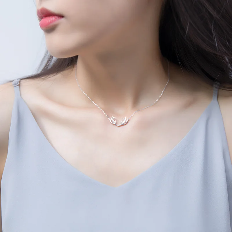 MIESTILO 925 Стерлинговое серебро олень рога ожерелье | охотничьи бусы Красный шею