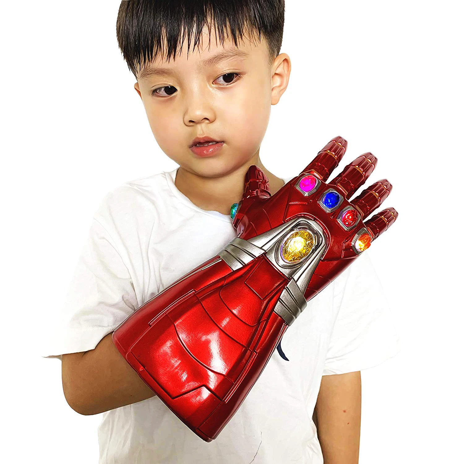 

Wearable Iron Man Infinite Gloves Removable Gemstone Thanos Gloves LED Gemstone Illuminated Avengers Wars Infinite Legend Gloves