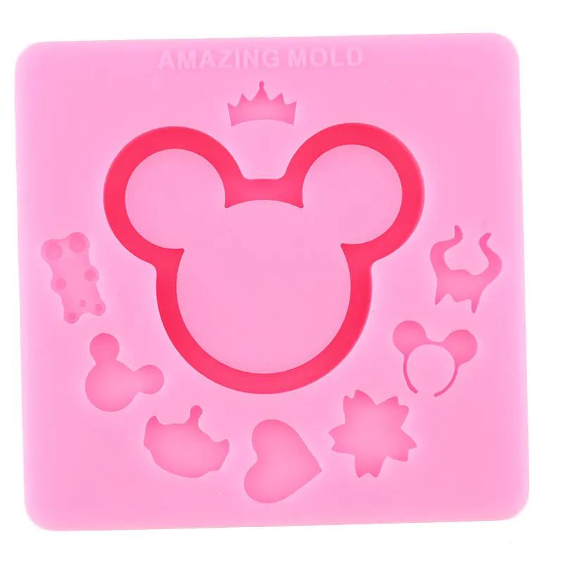

Disney Mickey Quicksand Bottle Silicone Molds Epoxy Resin Casting Keychain Molds Chocolate Candy Fondant Cake Decorating Tools