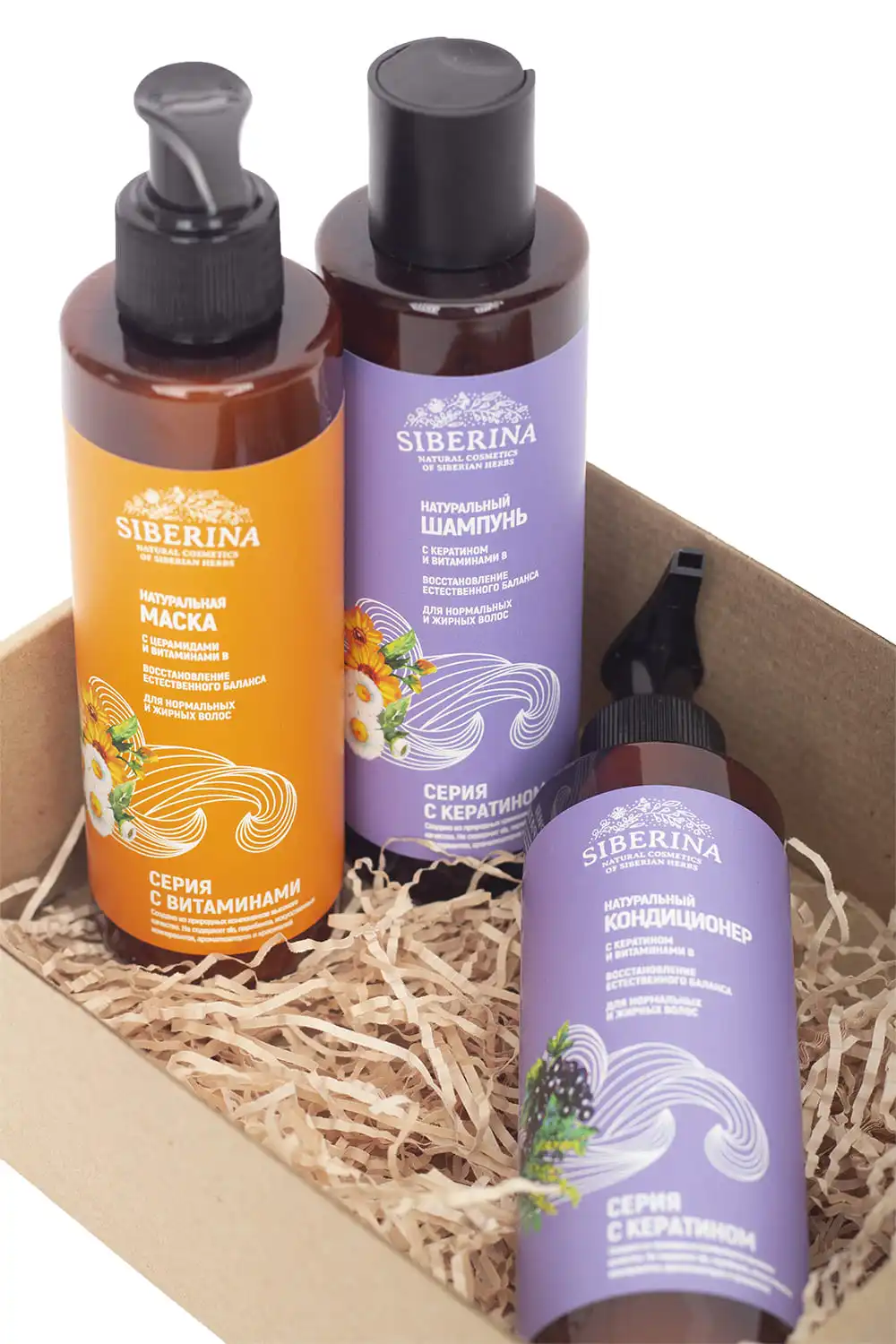 SIBERINA Шампунь с кератином и витаминами В Восстановление естественного баланса