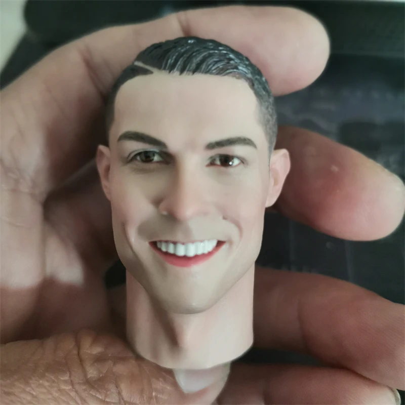 

In Stock High Quality 1/6 Soldier Star Ronaldo C Luo Head Carving Smile Model Accessories for 12" Action Figure DIY