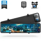 Видеорегистратор-зеркало 4K, сенсорный экран 12 дюймов, голосовое управление, двойная камера заднего вида, GPS, автомобильный видеорегистратор, супер ночная версия