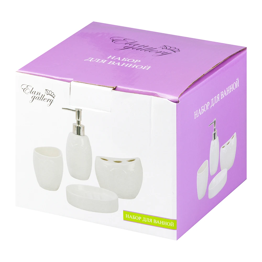 Набор для ванной 4 предмета Elan Gallery Кружево|Наборы аксессуаров ванной| |