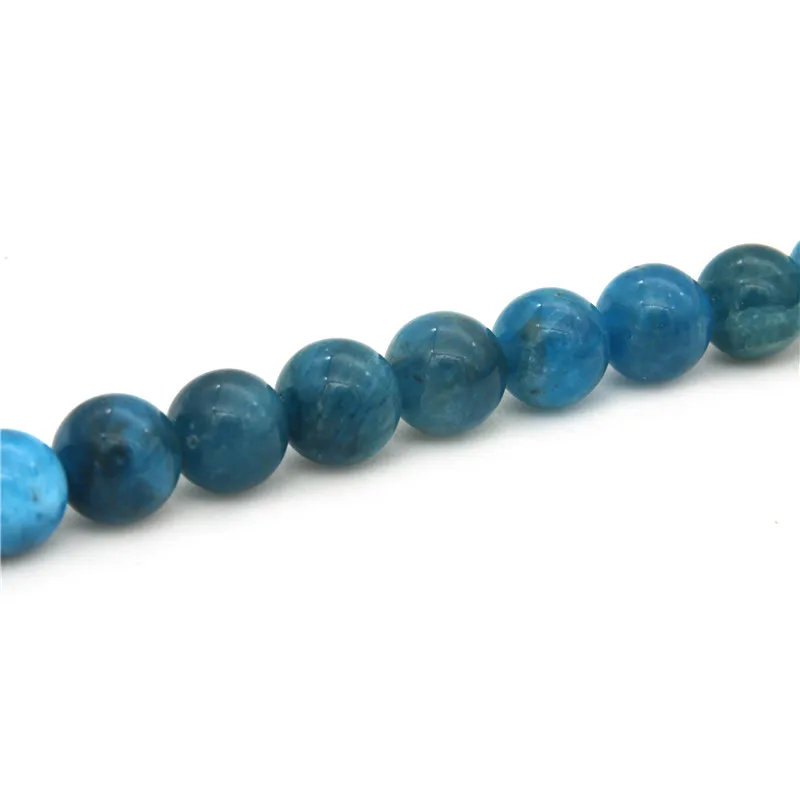 Apatite Round Shape Loose  Beads Strand 8mm Real Smooth Natural Stone Material  For DIY Making Jewelry Bracelet Earrings Craft